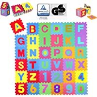 KIDUKU® Alfombra Puzle para Niños | 36 Piezas | Colchoneta Rompecabezas Infantil | Gomaespuma EVA | Números y Letras…